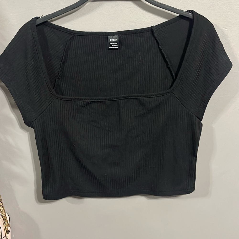 Shein Square Neck Crop Tee